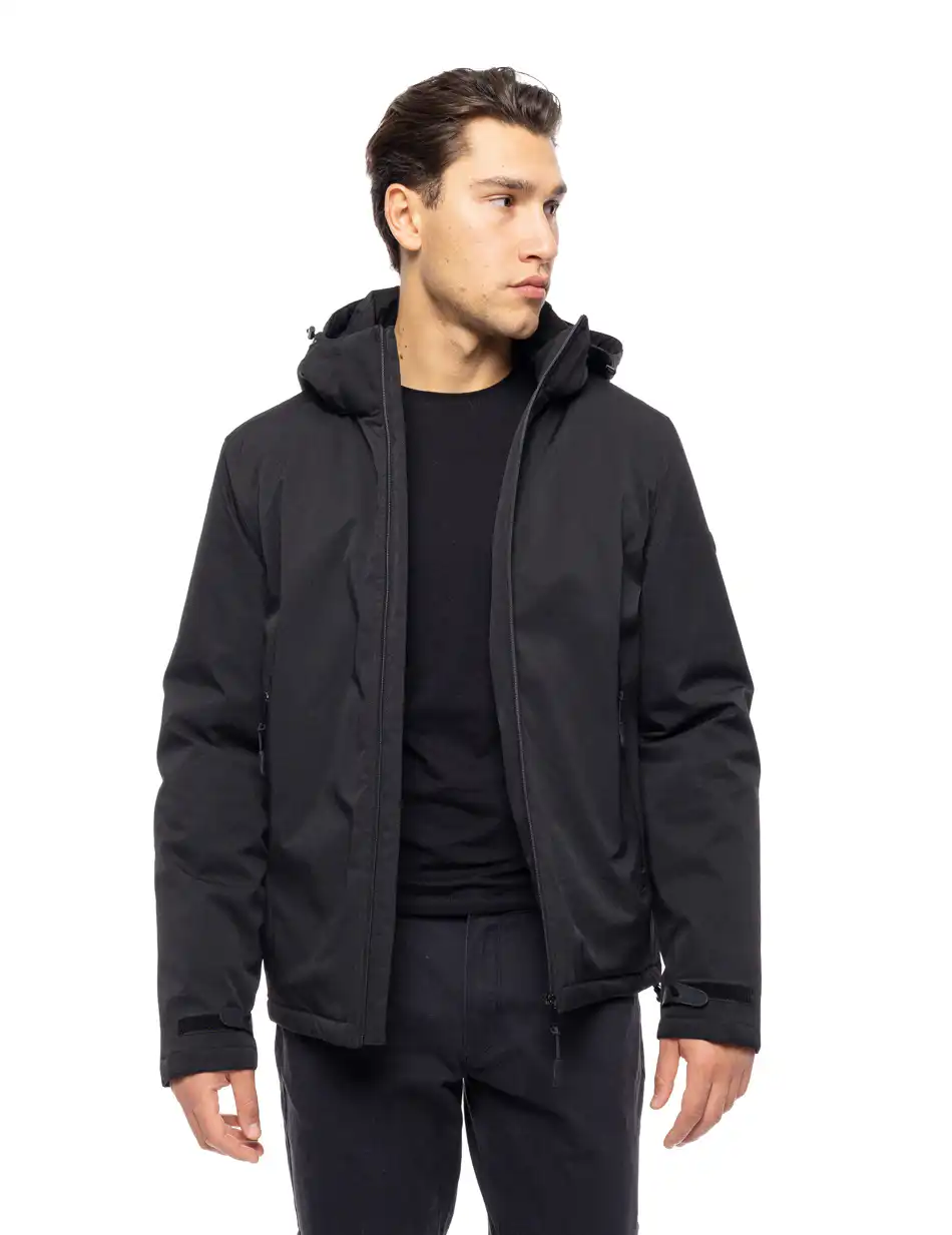 Splendid fashion ανδρικό κοντό μπουφάν με αποσπώμενη κουκούλα 52-201-109 BLACK