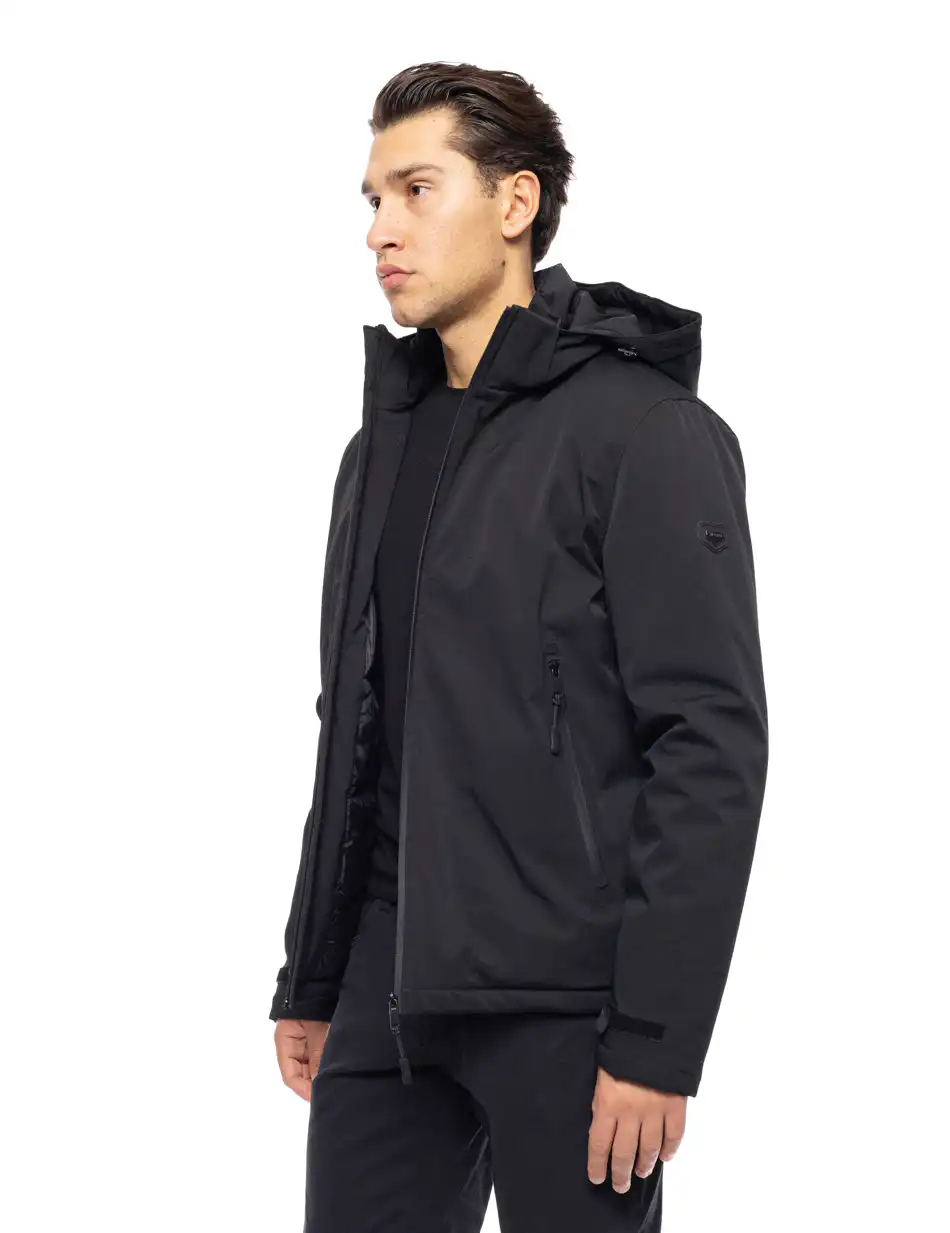 Splendid fashion ανδρικό κοντό μπουφάν με αποσπώμενη κουκούλα 52-201-109 BLACK