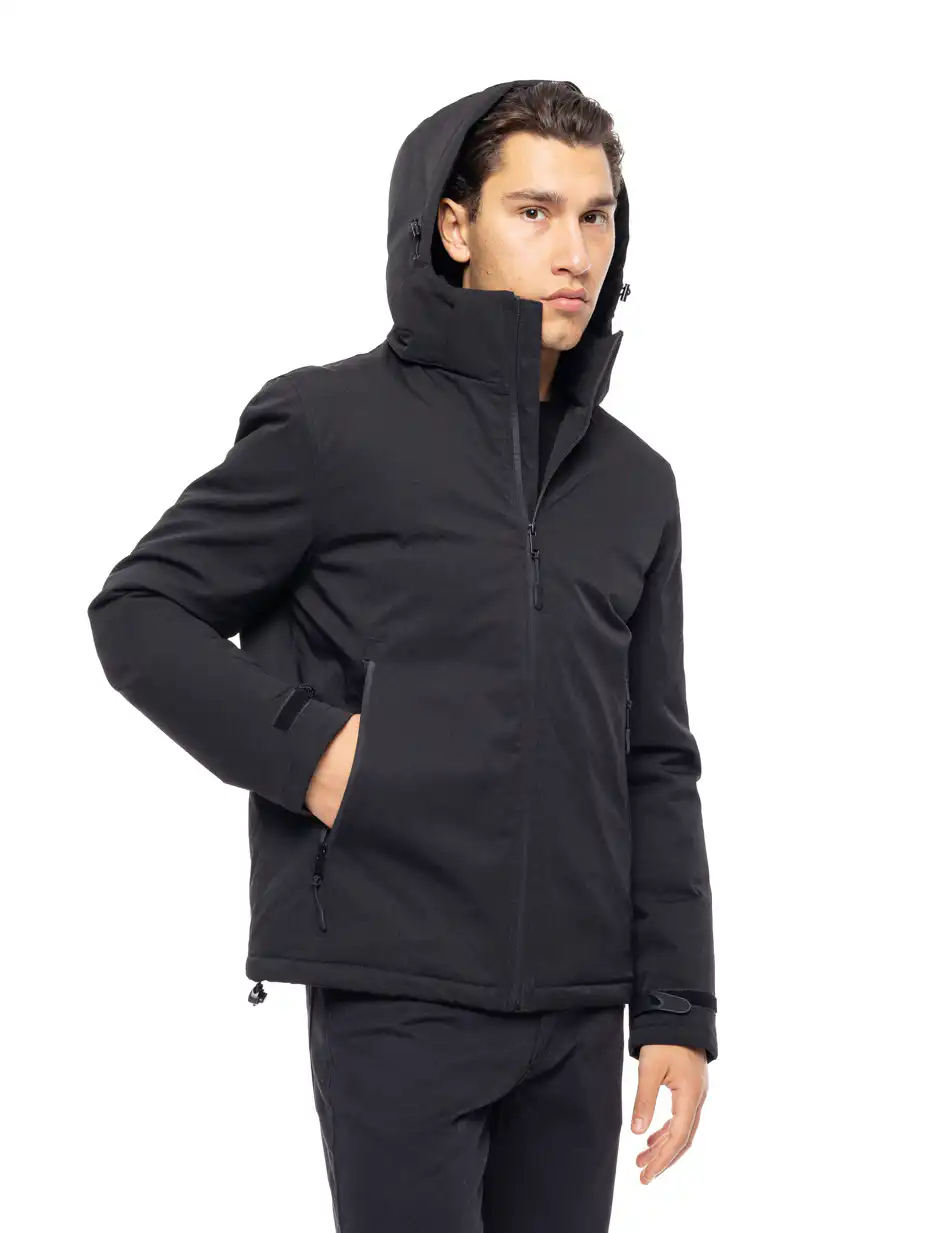 Splendid fashion ανδρικό κοντό μπουφάν με αποσπώμενη κουκούλα 52-201-109 BLACK