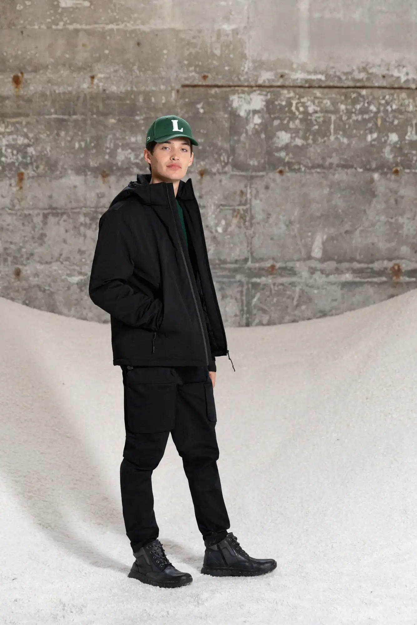 Splendid fashion ανδρικό κοντό μπουφάν με αποσπώμενη κουκούλα 52-201-109 BLACK