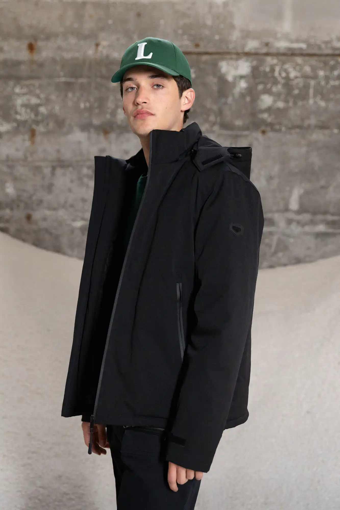 Splendid fashion ανδρικό κοντό μπουφάν με αποσπώμενη κουκούλα 52-201-109 BLACK