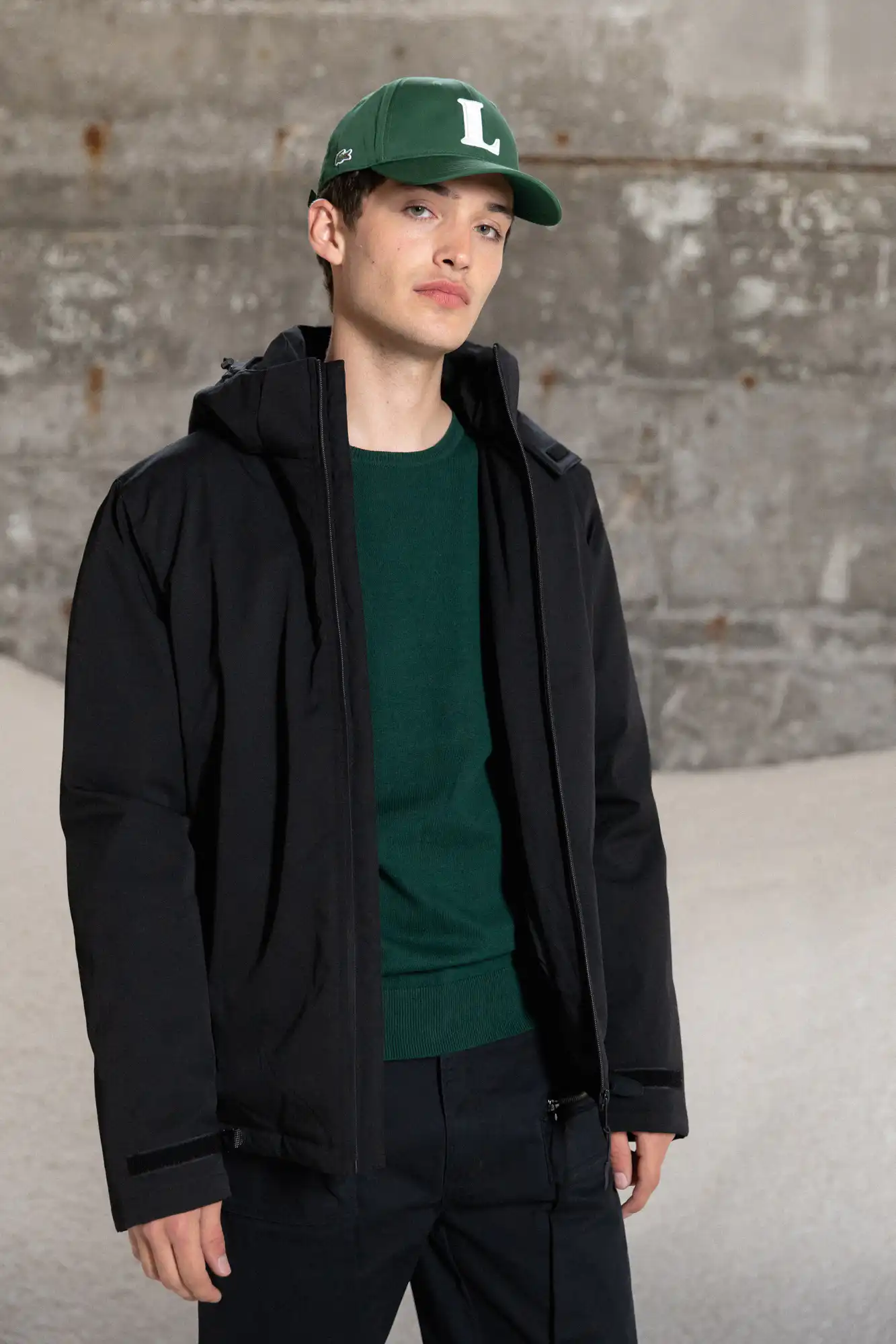 Splendid fashion ανδρικό κοντό μπουφάν με αποσπώμενη κουκούλα 52-201-109 BLACK