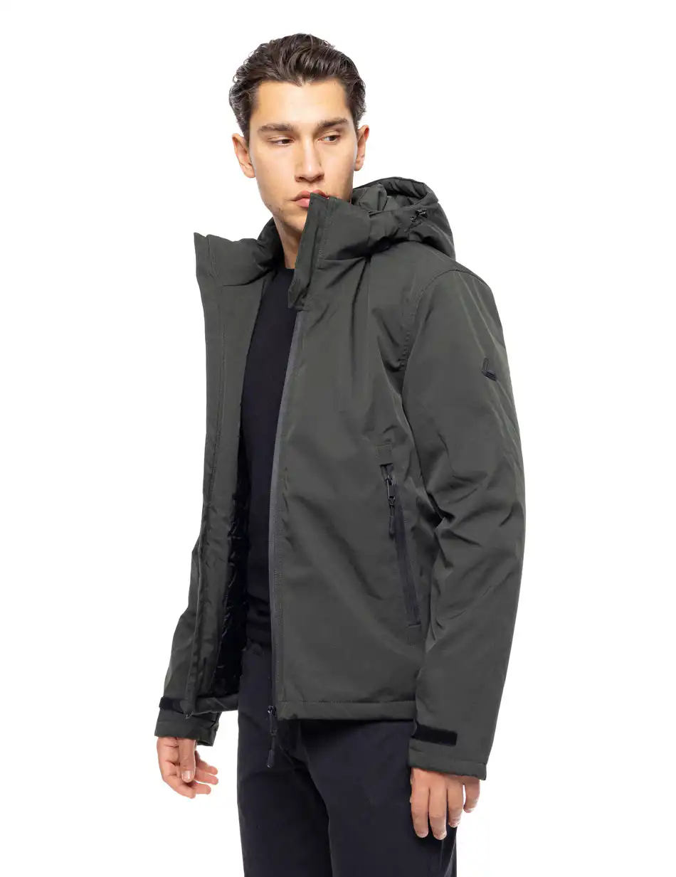 Splendid fashion ανδρικό κοντό μπουφάν με αποσπώμενη κουκούλα 52-201-109 DK GREEN