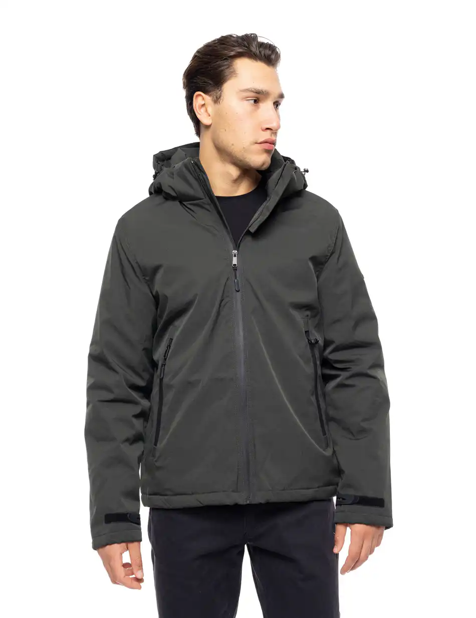 Splendid fashion ανδρικό κοντό μπουφάν με αποσπώμενη κουκούλα 52-201-109 DK GREEN