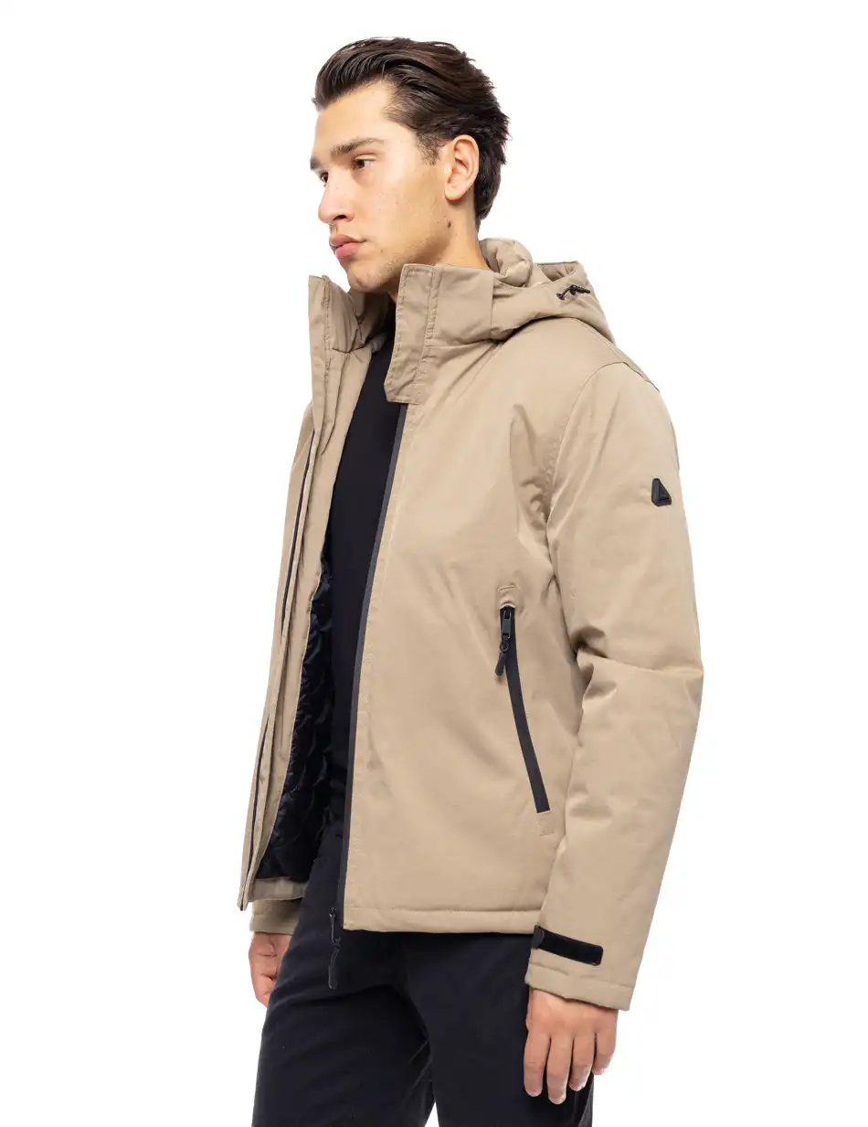 Splendid fashion ανδρικό κοντό μπουφάν με αποσπώμενη κουκούλα 52-201-109 BEIGE