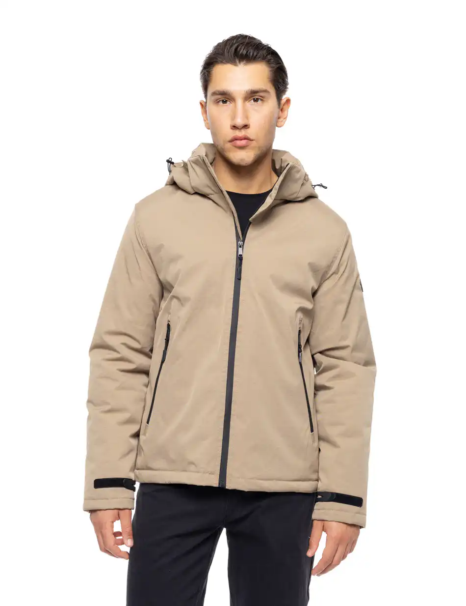 Splendid fashion ανδρικό κοντό μπουφάν με αποσπώμενη κουκούλα 52-201-109 BEIGE