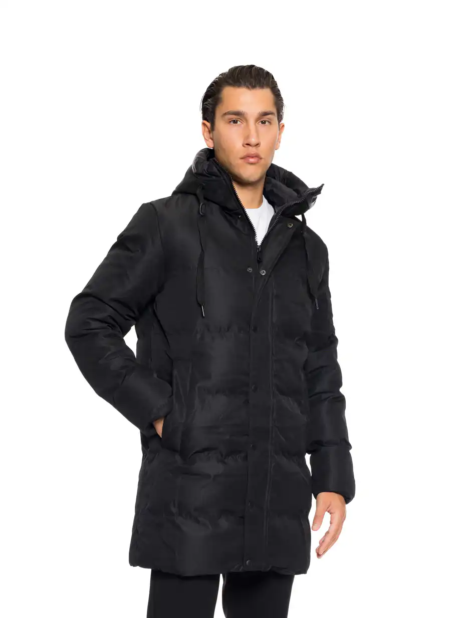 Biston fashion ανδρικό demi μπουφάν με ενσωματωμένη κουκούλα 52-201-112 BLACK