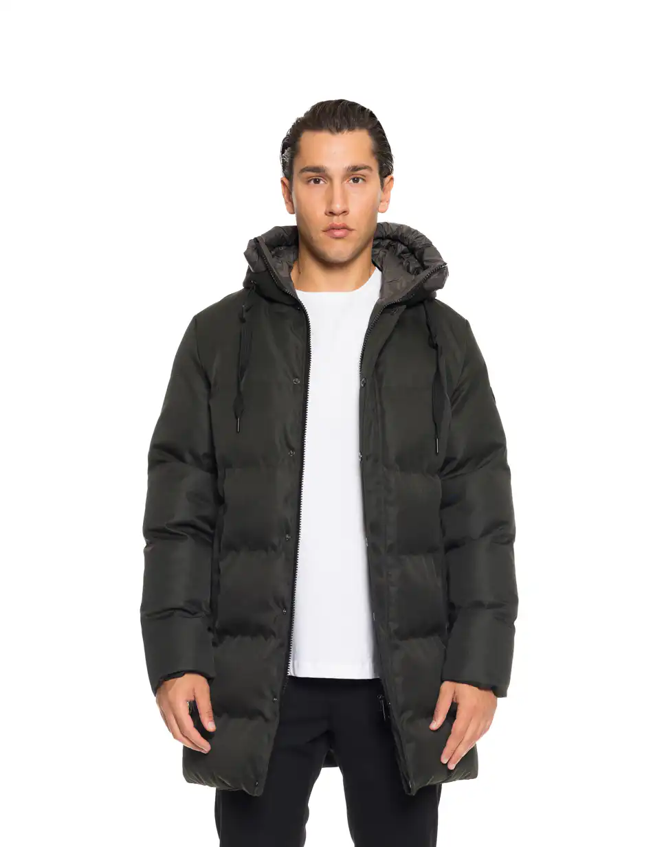 Biston fashion ανδρικό demi μπουφάν με ενσωματωμένη κουκούλα 52-201-112 DK GREEN