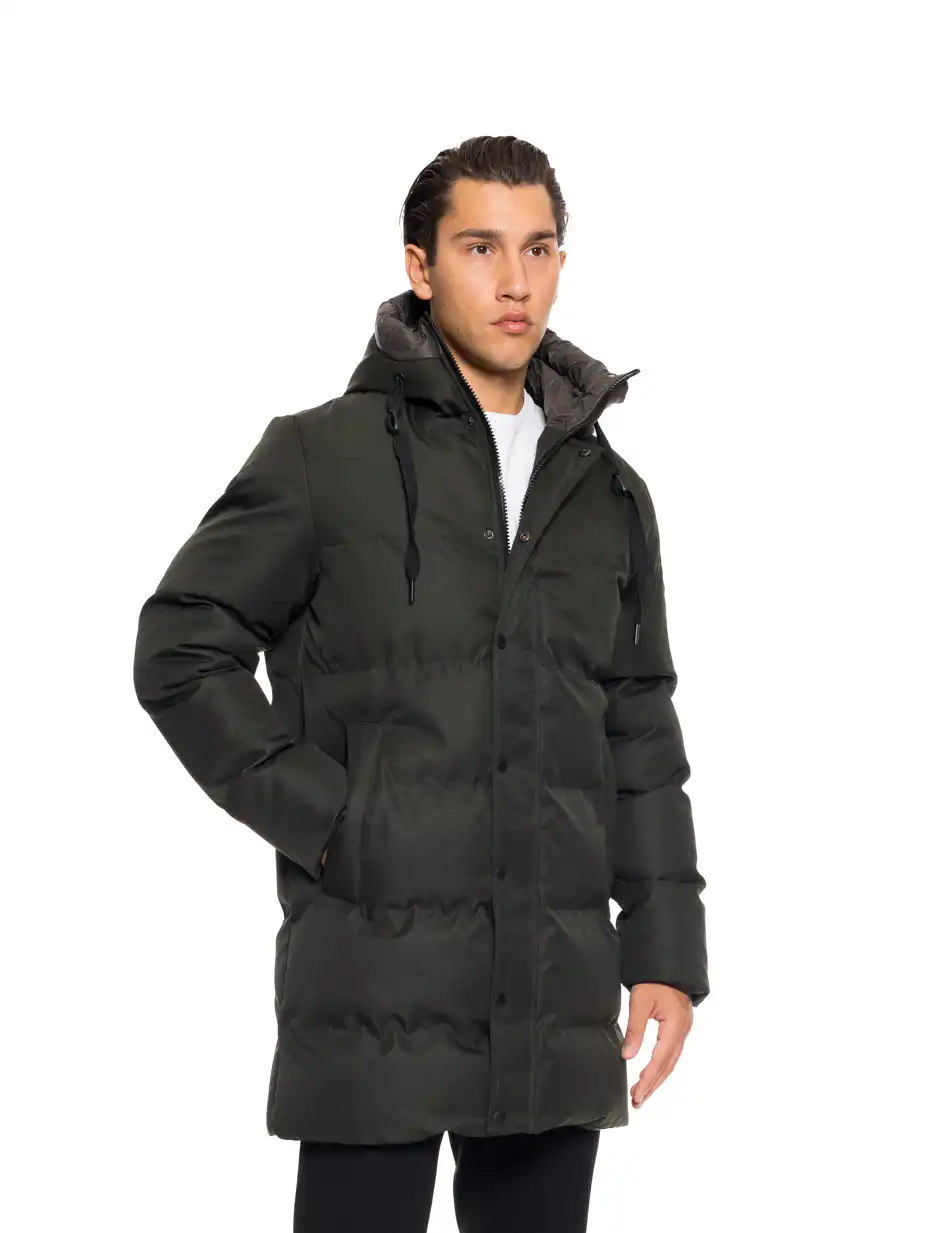 Biston fashion ανδρικό demi μπουφάν με ενσωματωμένη κουκούλα 52-201-112 DK GREEN