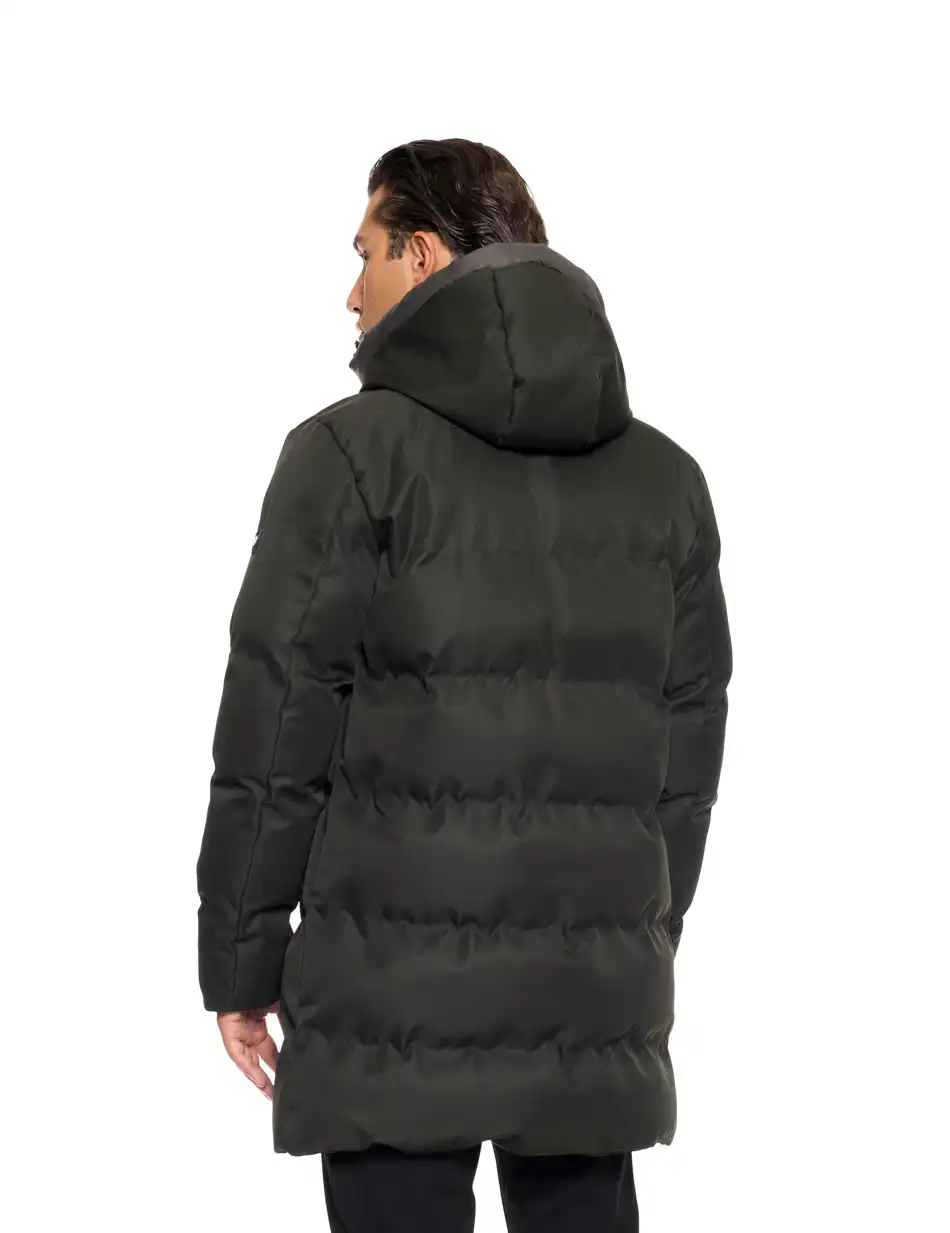 Biston fashion ανδρικό demi μπουφάν με ενσωματωμένη κουκούλα 52-201-112 DK GREEN