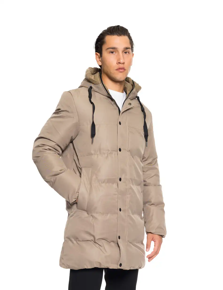 Biston fashion ανδρικό demi μπουφάν με ενσωματωμένη κουκούλα 52-201-112 BEIGE