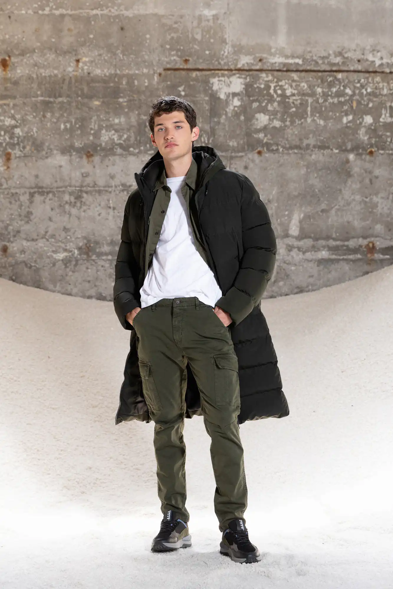 Splendid fashion ανδρικό μακρύ μπουφάν 52-201-116 BLACK