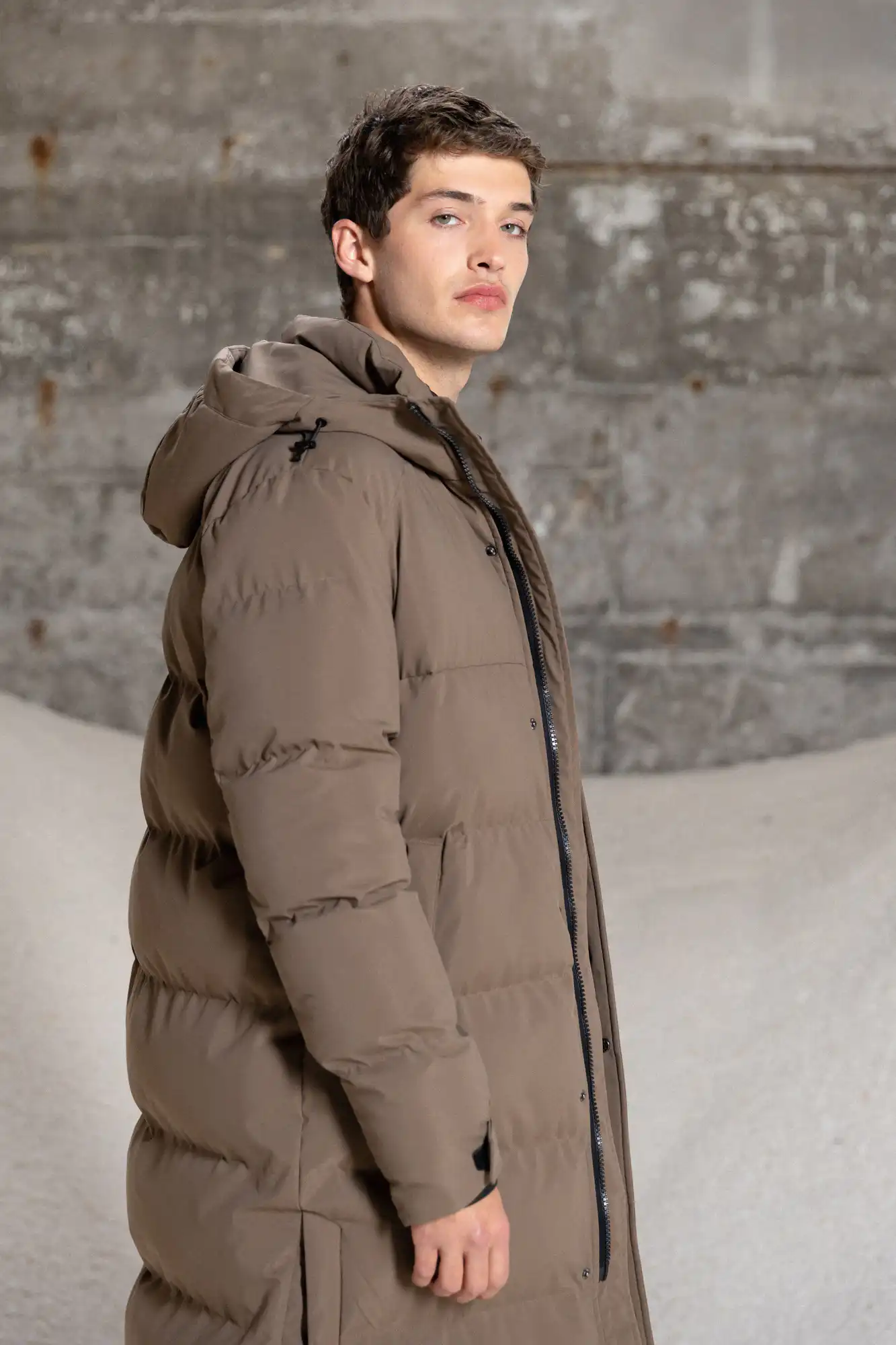 Splendid fashion ανδρικό μακρύ μπουφάν 52-201-116 CAMEL