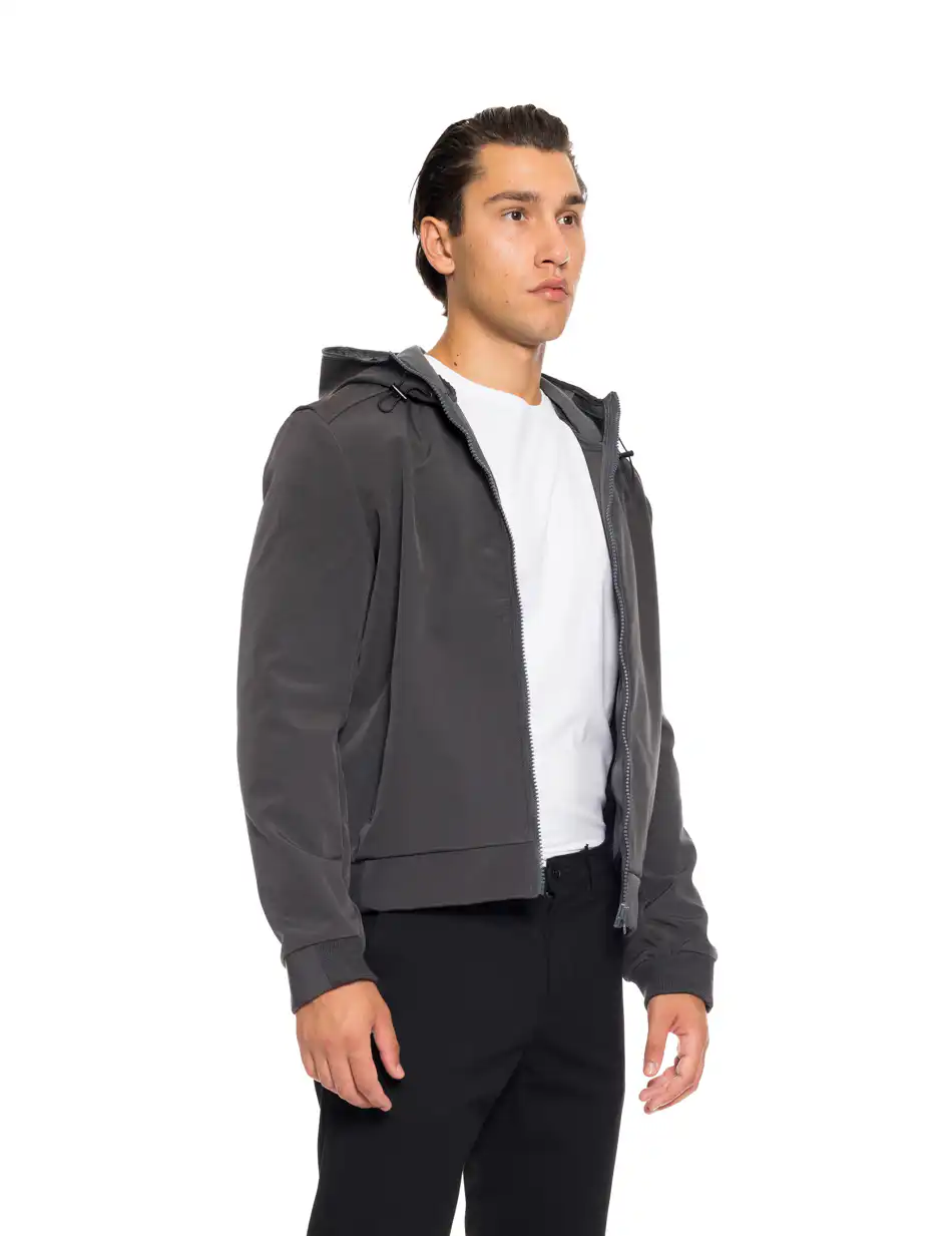 Splendid fashion ανδρικό λεπτό bomber μπουφάν με ενσωματωμένη κουκούλα 52-201-118 DK GREY