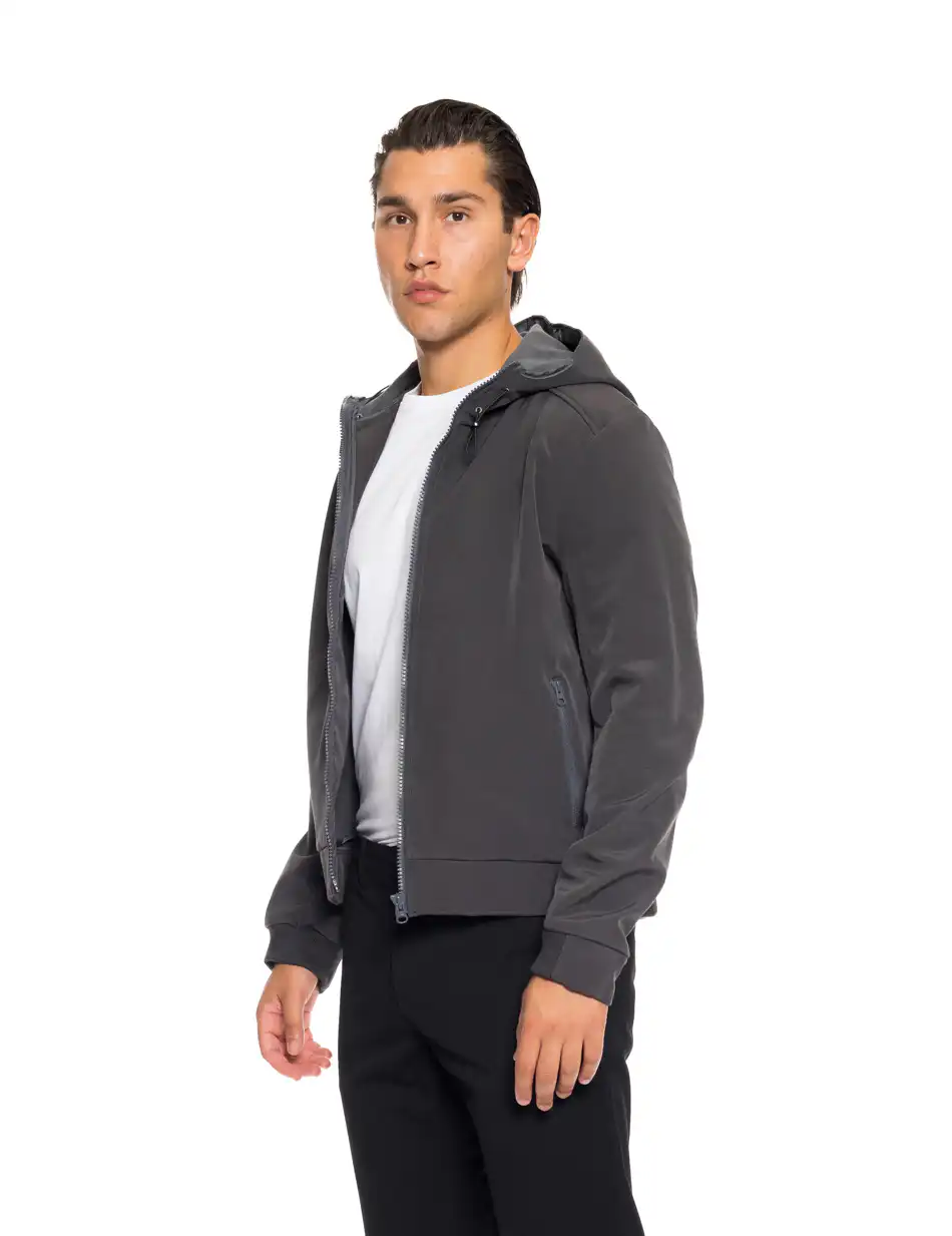 Splendid fashion ανδρικό λεπτό bomber μπουφάν με ενσωματωμένη κουκούλα 52-201-118 DK GREY