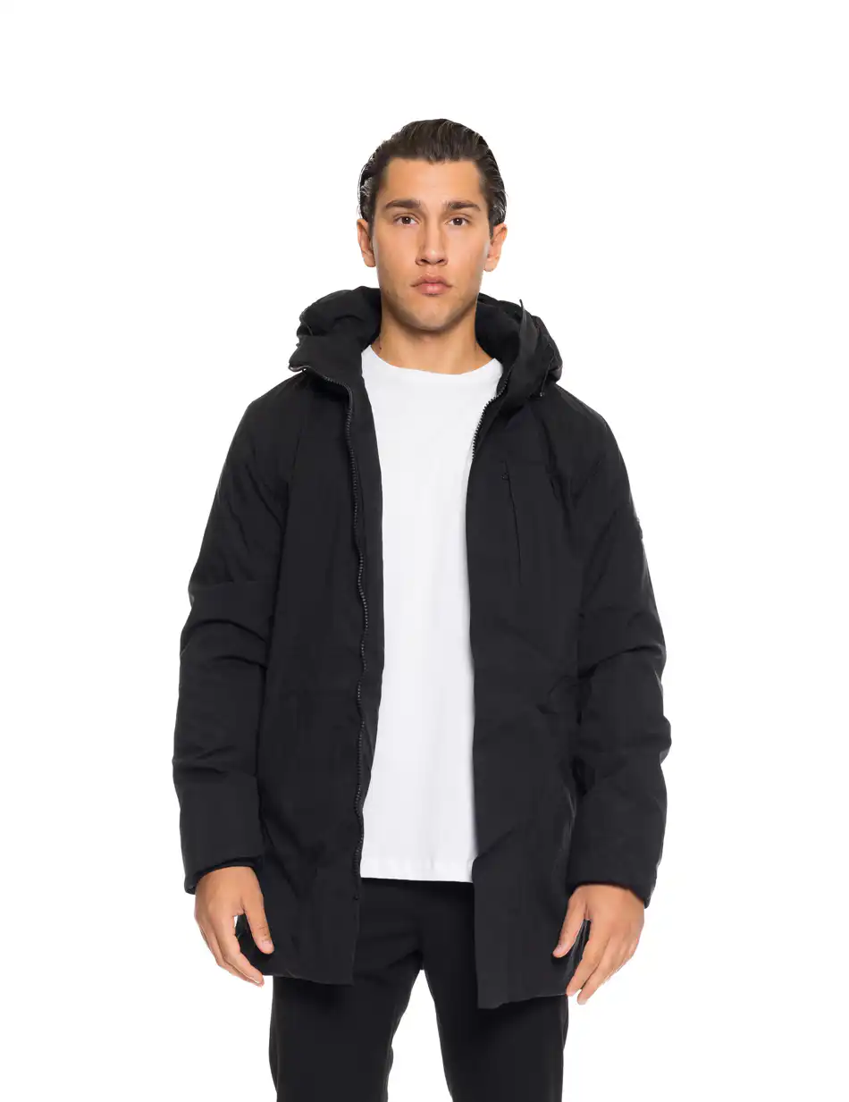 Biston fashion ανδρικό demi μπουφάν με ενσωματωμένη κουκούλα 52-201-121 BLACK