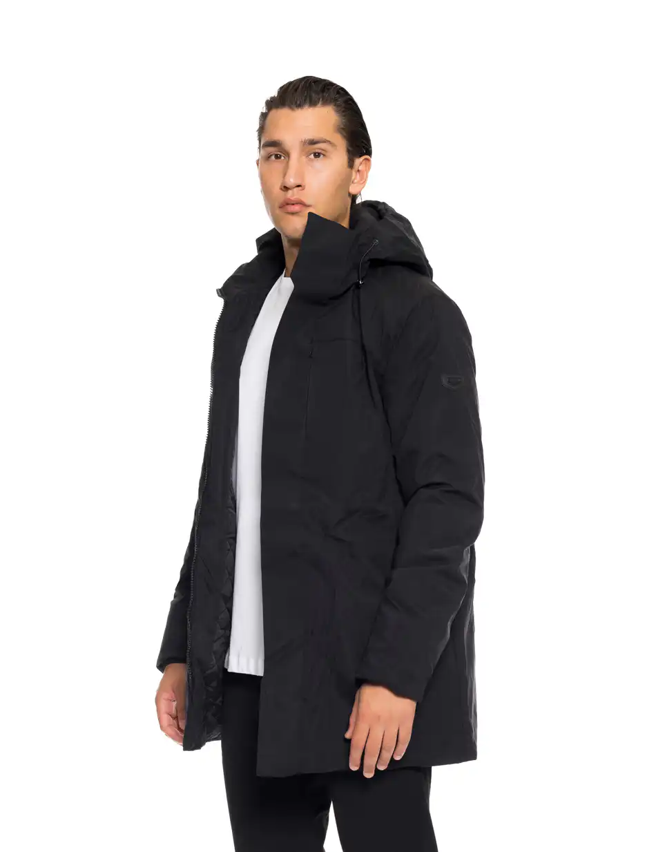 Biston fashion ανδρικό demi μπουφάν με ενσωματωμένη κουκούλα 52-201-121 BLACK