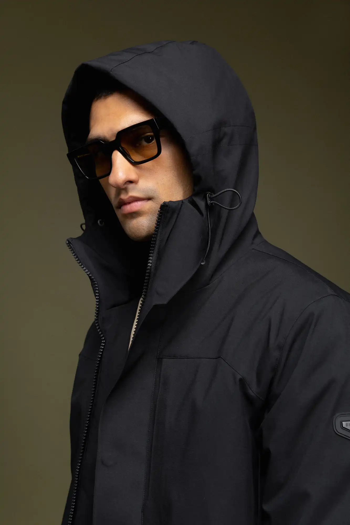 Biston fashion ανδρικό demi μπουφάν με ενσωματωμένη κουκούλα 52-201-121 BLACK