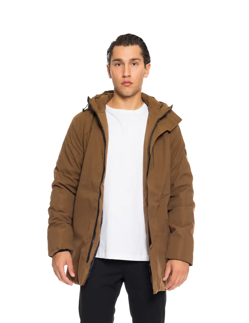 Biston fashion ανδρικό demi μπουφάν με ενσωματωμένη κουκούλα 52-201-121 BROWN