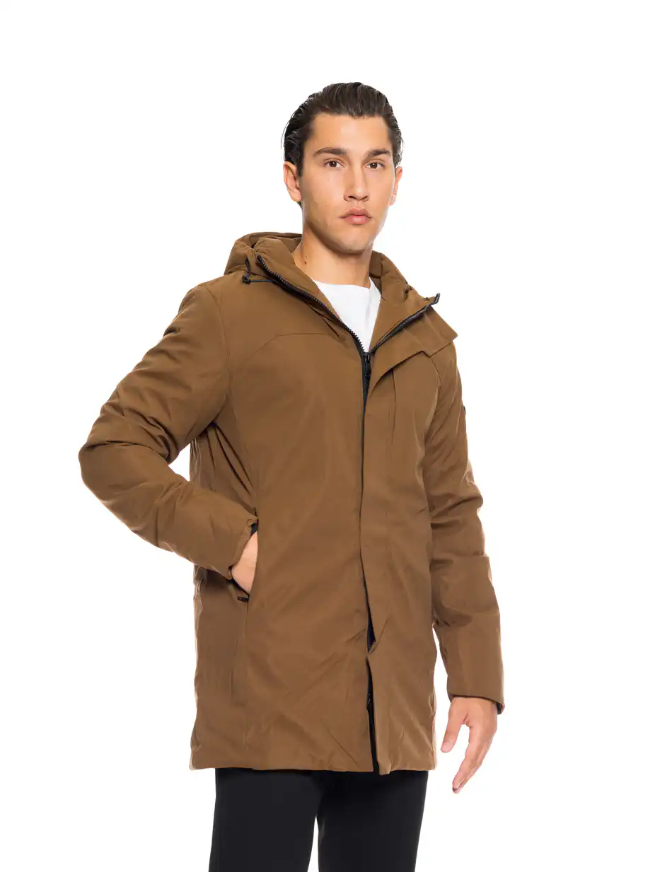 Biston fashion ανδρικό demi μπουφάν με ενσωματωμένη κουκούλα 52-201-121 BROWN