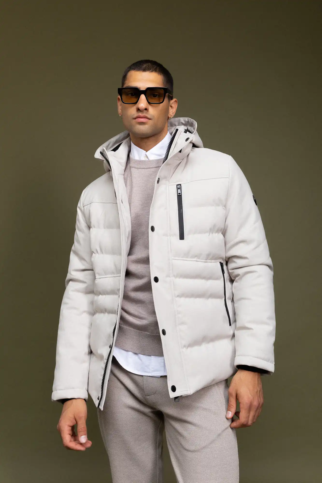 Biston fashion ανδρικό κοντό μπουφάν με αποσπώμενη κουκούλα 52-201-122 ICE