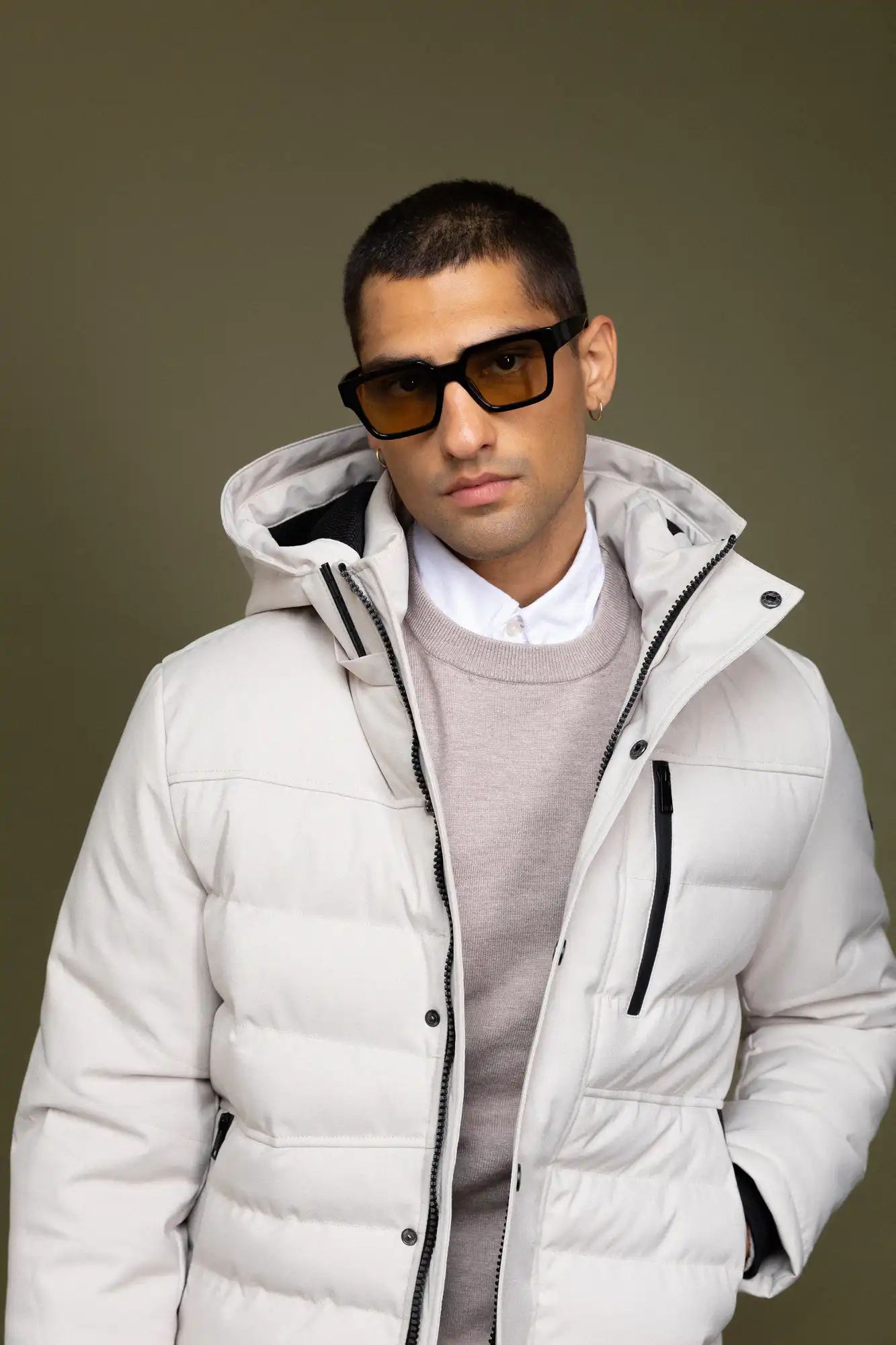 Biston fashion ανδρικό κοντό μπουφάν με αποσπώμενη κουκούλα 52-201-122 ICE