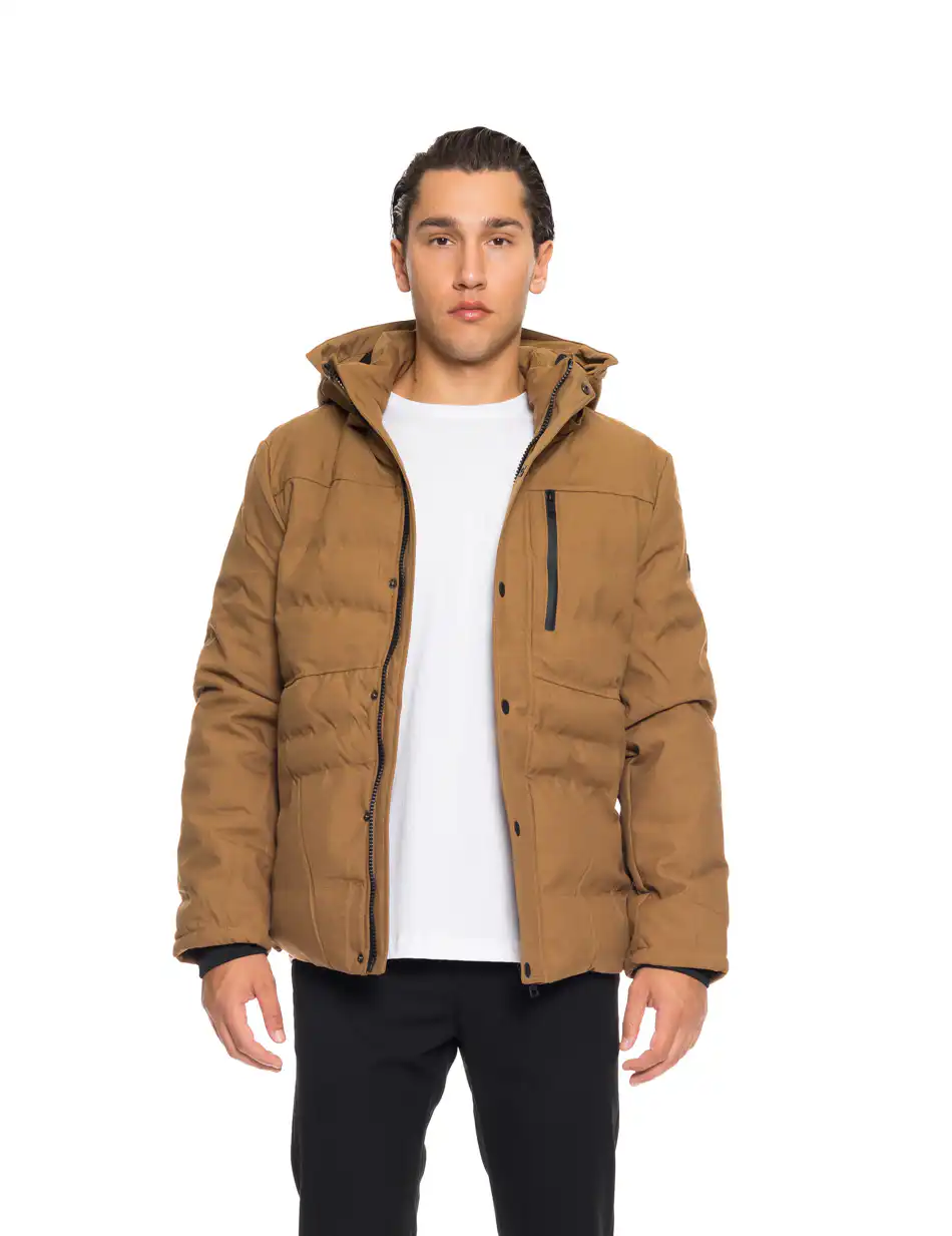 Biston fashion ανδρικό κοντό μπουφάν με αποσπώμενη κουκούλα 52-201-122 CAMEL