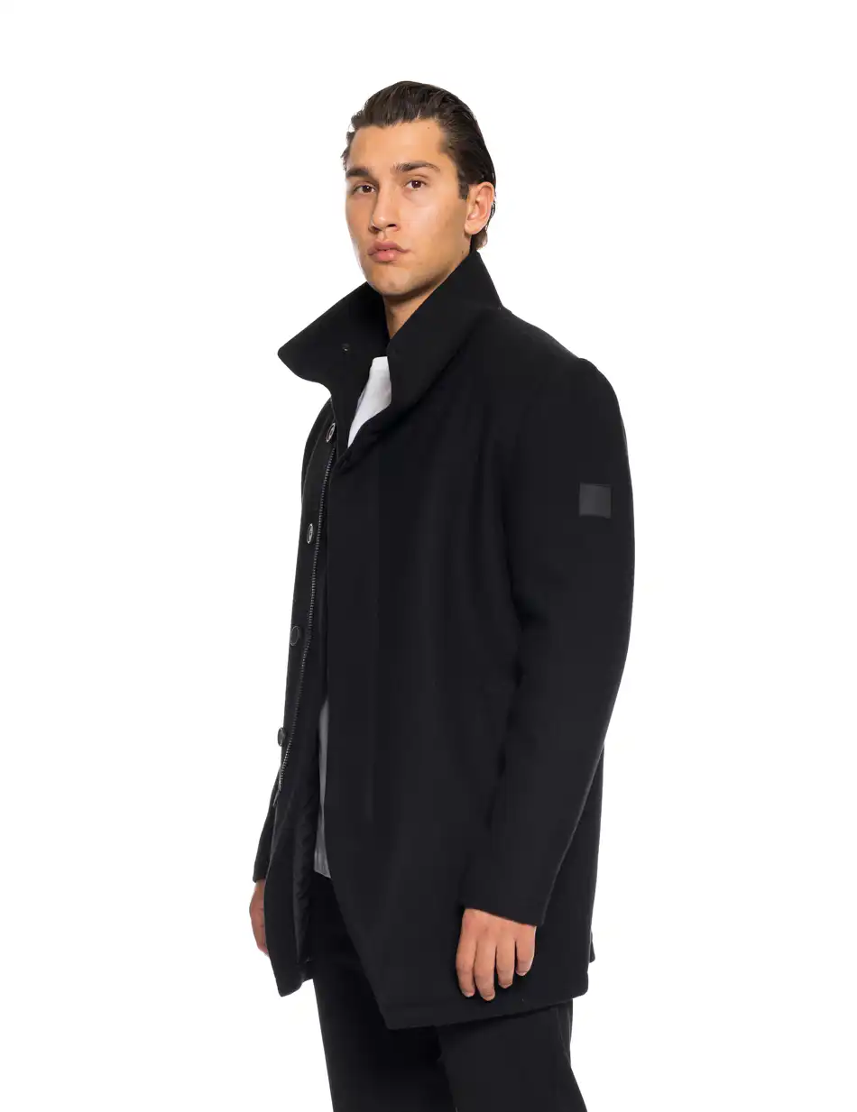 Splendid fashion ανδρικό demi παλτό με γιακά 52-201-124 BLACK