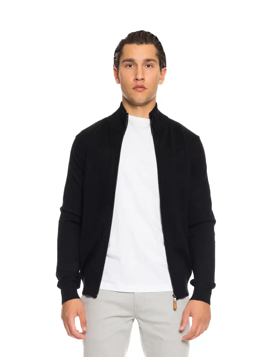 Biston fashion ανδρική πλεκτή ζακέτα 52-206-001 BLACK