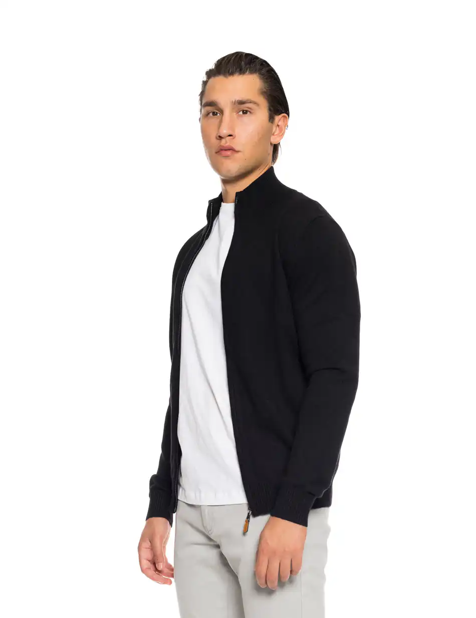 Biston fashion ανδρική πλεκτή ζακέτα 52-206-001 BLACK