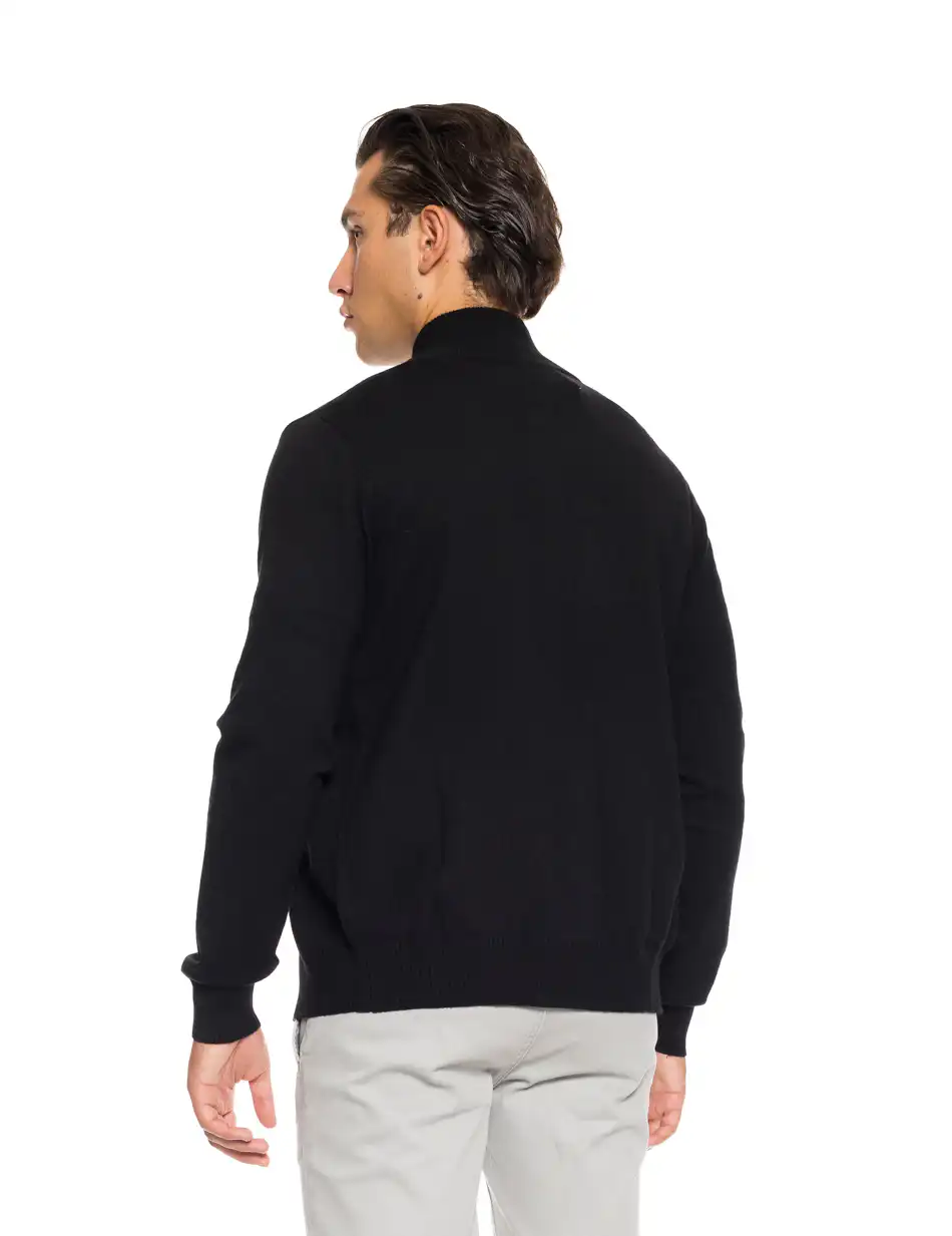 Biston fashion ανδρική πλεκτή ζακέτα 52-206-001 BLACK