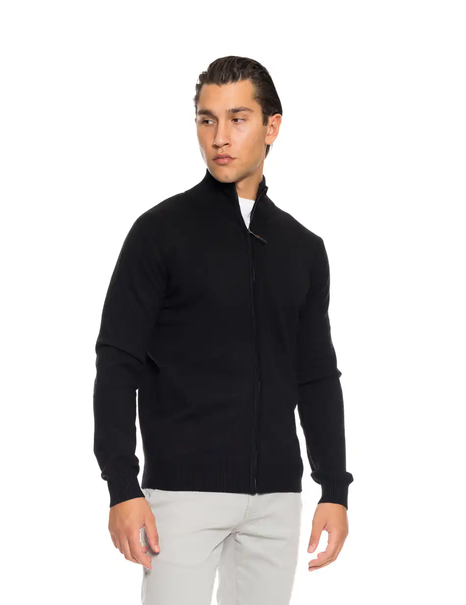 Biston fashion ανδρική πλεκτή ζακέτα 52-206-001 BLACK