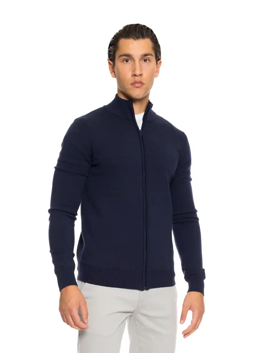 Biston fashion ανδρική πλεκτή ζακέτα 52-206-001 NAVY