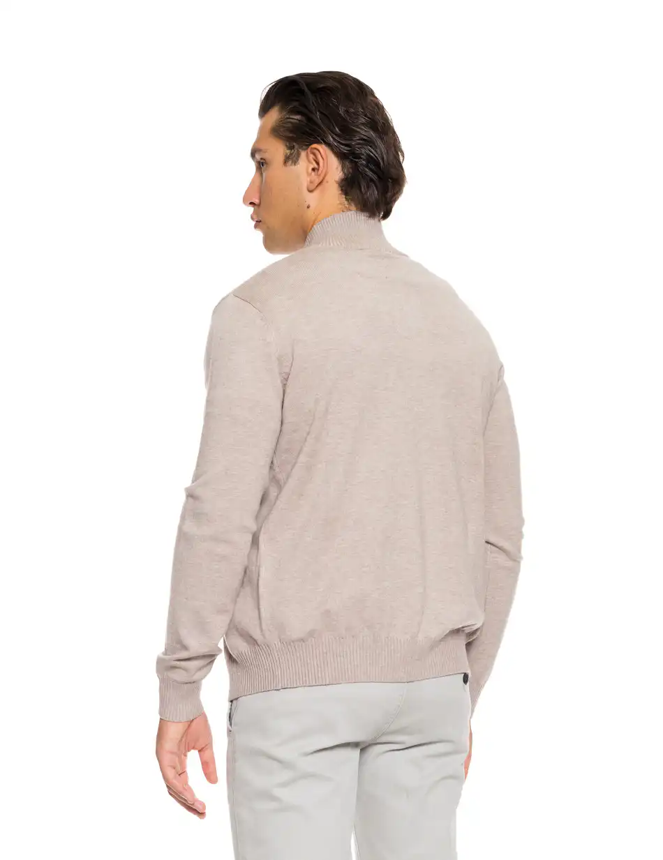 Biston fashion ανδρική πλεκτή ζακέτα 52-206-001 BEIGE