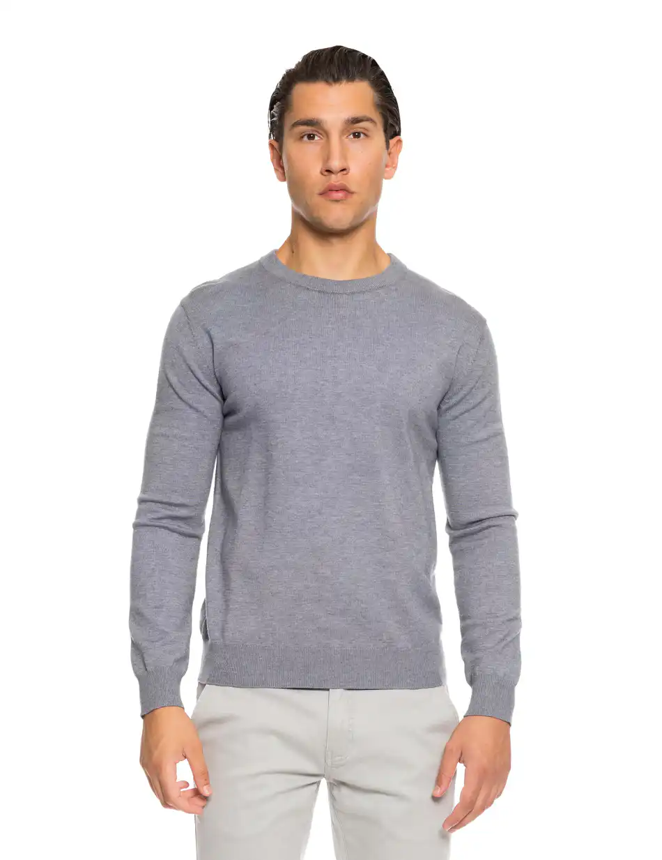 Biston fashion ανδρική πλεκτή μπλούζα με στρόγγυλο λαιμό 52-206-003 DK GREY