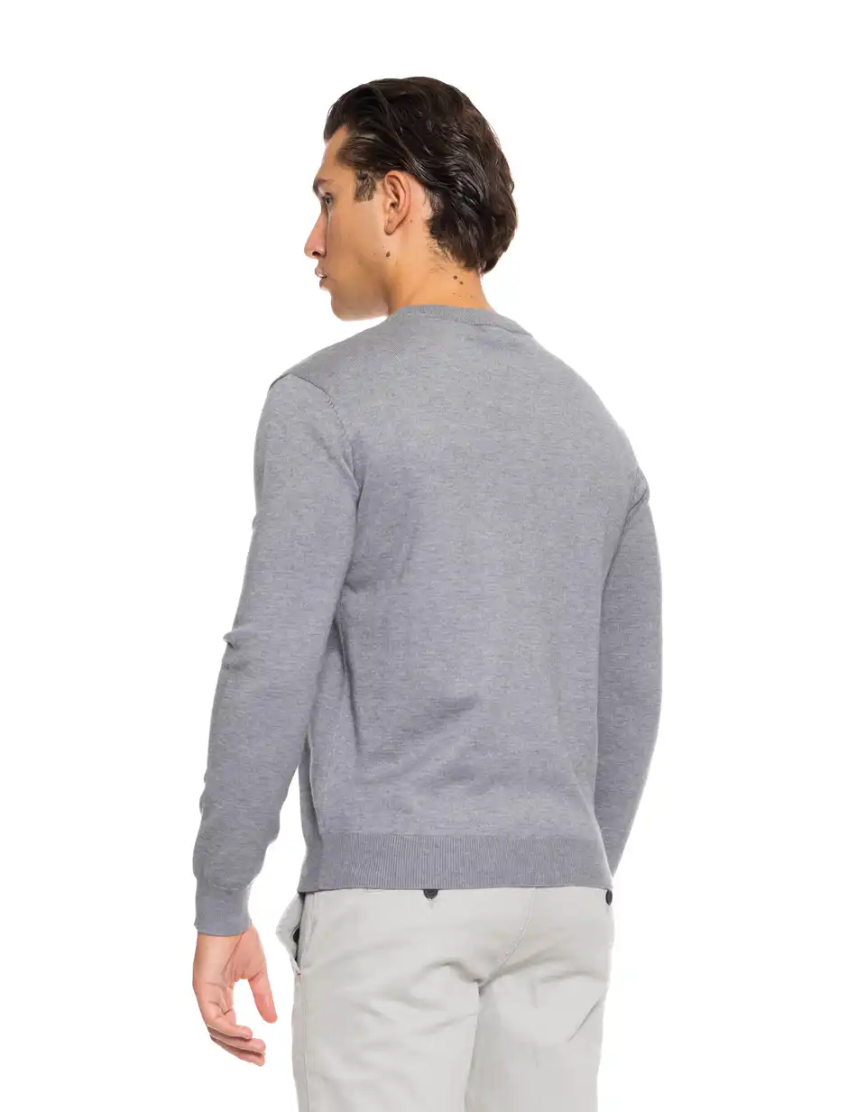 Biston fashion ανδρική πλεκτή μπλούζα με στρόγγυλο λαιμό 52-206-003 DK GREY