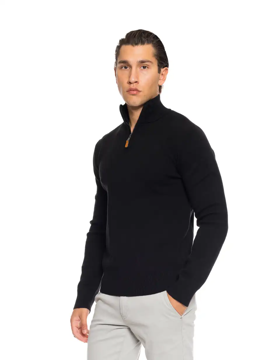 Biston fashion ανδρική πλεχτή μπλούζα 52-206-004 BLACK