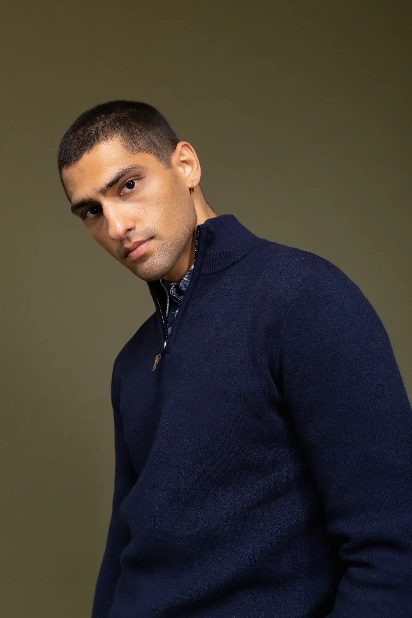 Biston fashion ανδρική πλεχτή μπλούζα 52-206-004 NAVY