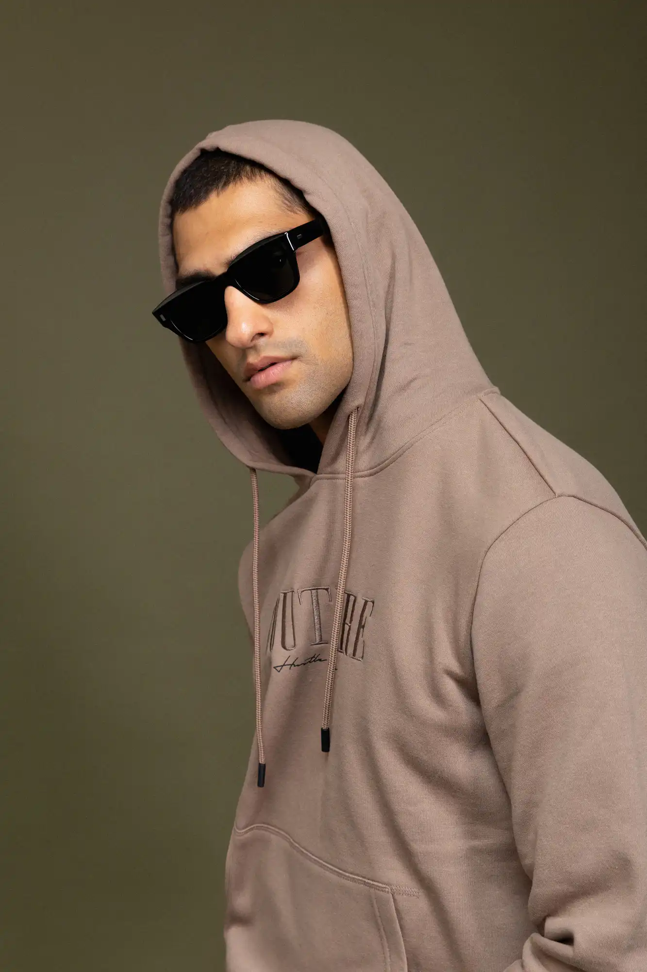 Smart fashion ανδρική μπλούζα φούτερ με κουκούλα και τσέπη 52-206-011 BEIGE