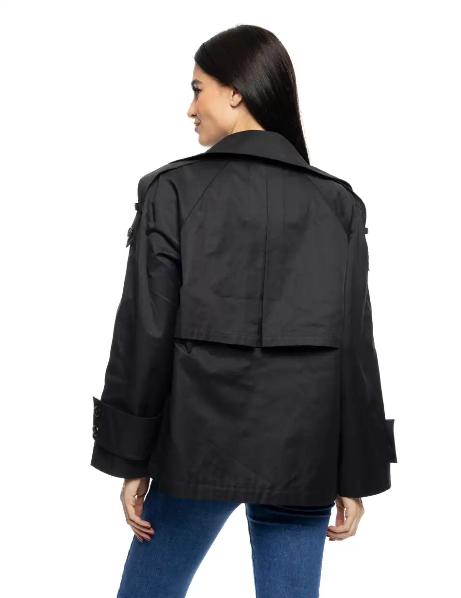 S' Γυναικεία κοντή καμπαρντίνα 53-101-004 BLACK