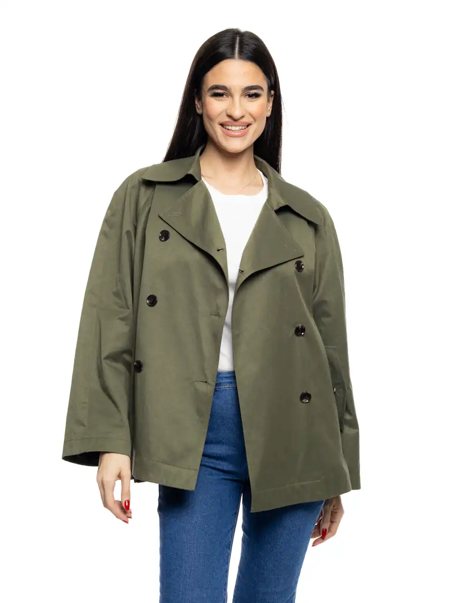 B' Γυναικεία κοντή καμπαρντίνα 53-101-005 KHAKI