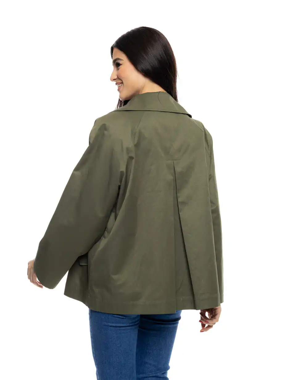 B' Γυναικεία κοντή καμπαρντίνα 53-101-005 KHAKI