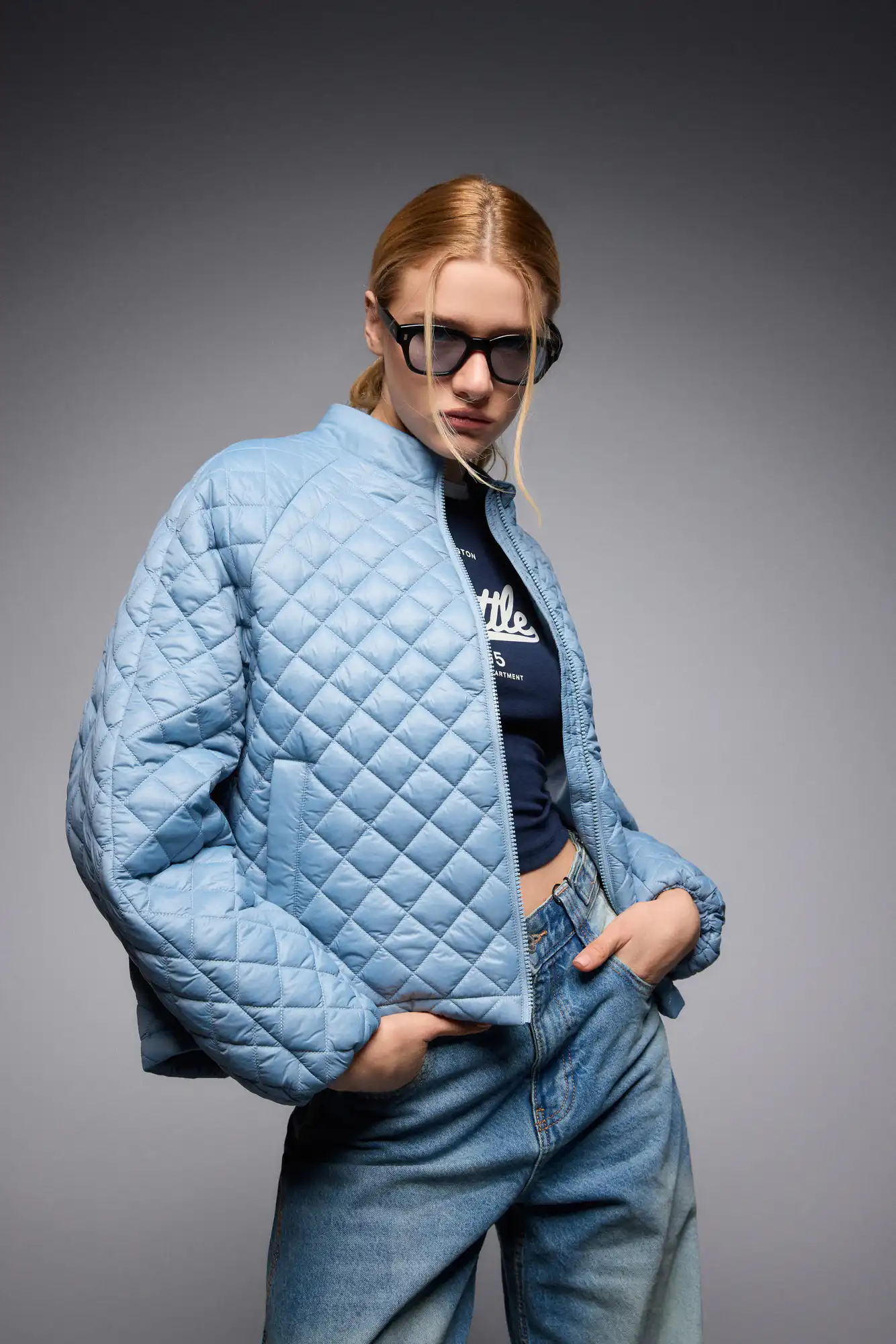 S' Γυναικείο κοντό μπουφάν 53-101-016 BLUE