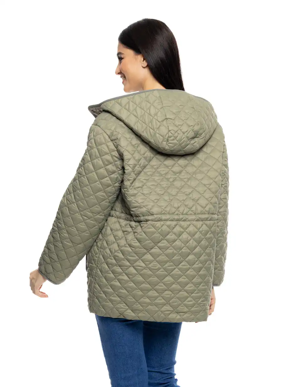 S' Γυναικείο κοντό μπουφάν με ενσωματατωμένη κουκούλα 53-101-017 GREEN