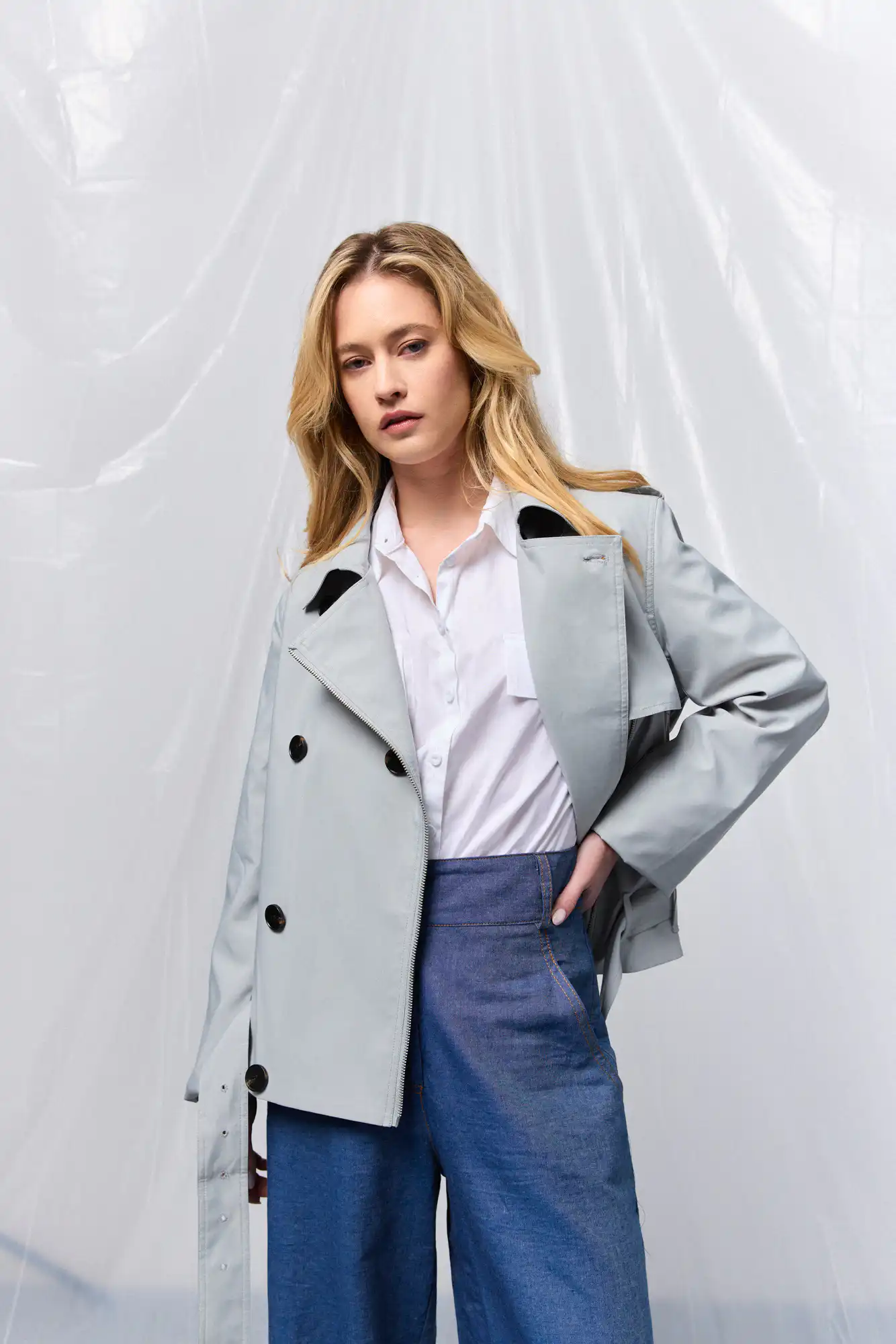 B' Γυναικεία demi καμπαρντίνα 53-101-018 GREY