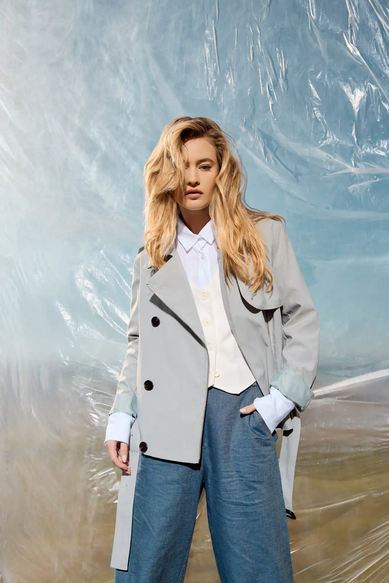 B' Γυναικεία demi καμπαρντίνα 53-101-018 GREY