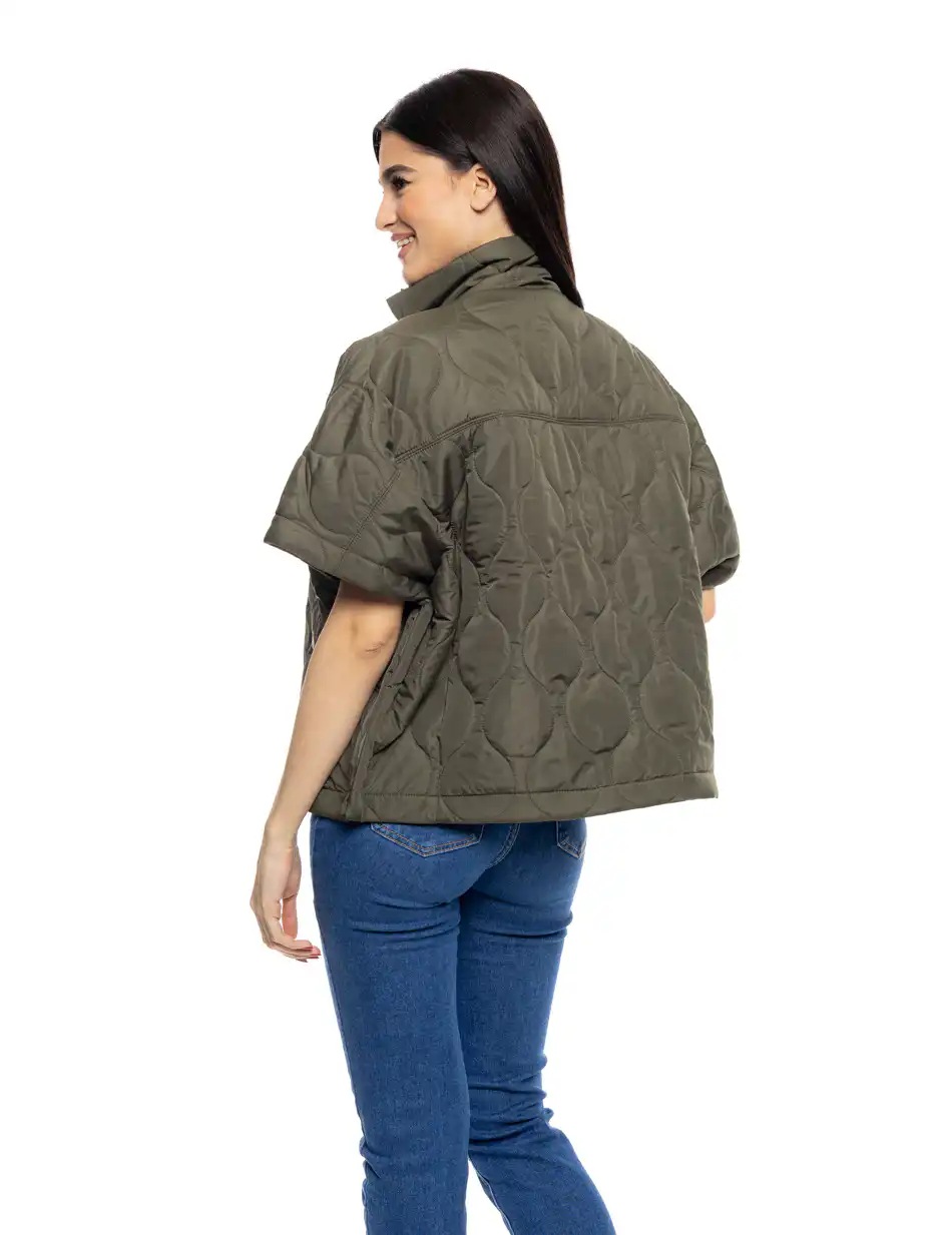 B' Γυναικείο μπουφάν τύπου πόντσο 53-101-024 KHAKI