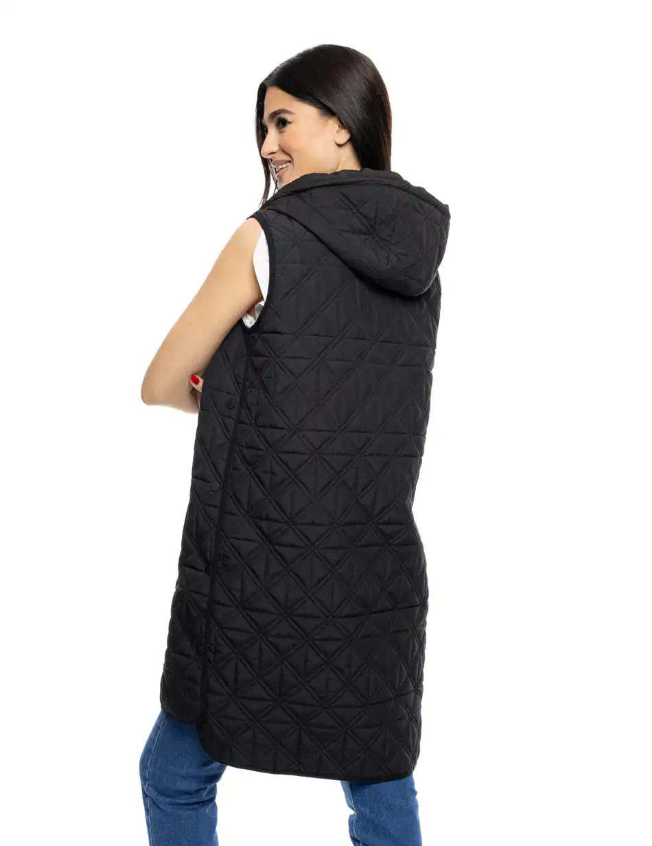 S' Γυναικείο Ελαφρύ Αμάνικο με ενσωματωμένη κουκούλα 53-102-001 BLACK