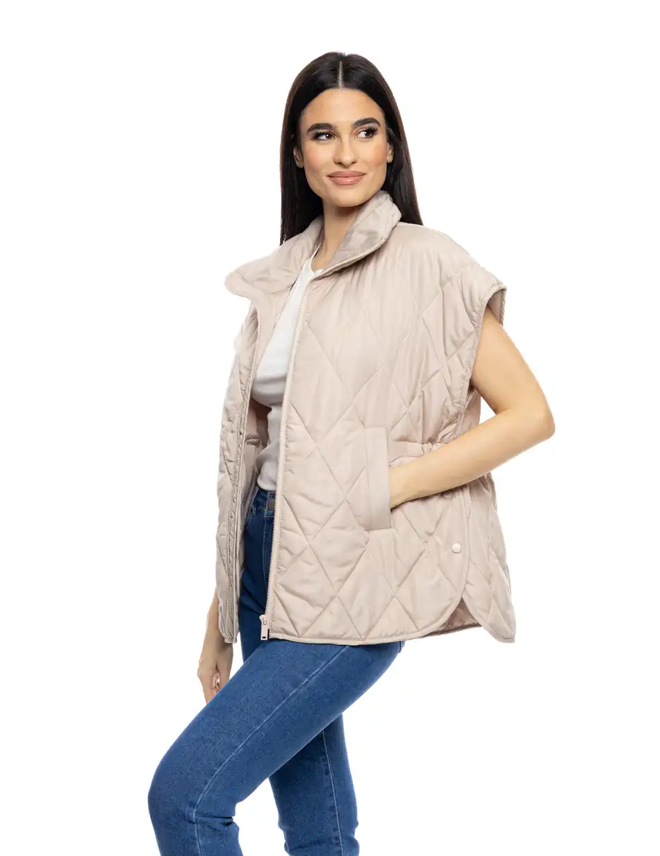 S' Γυναικείο αμάνικο τύπου πόντσο 53-102-004 BEIGE