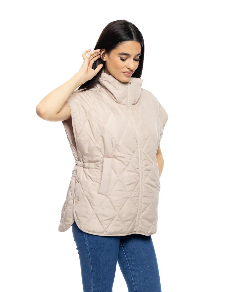 S' Γυναικείο αμάνικο τύπου πόντσο 53-102-004 BEIGE